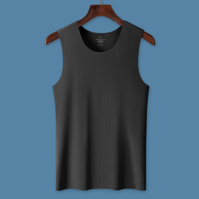 Ανδρικό αμάνικο τοπ από 100% βαμβάκι, στενή γραμμή, χωρίς μανίκια, στρογγυλό ή V-λαιμό, καλοκαιρινό μοντέλο 2025