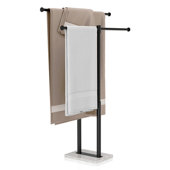 Podna stalk za ručnike s mramornim izgledom, aluminijska legura, 2 sloja, nosivost 5 kg, moderan dizajn kupaonice