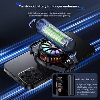 Bezdrôtový chladič pre mobilný telefón BINBO/HOOYS SRQ-X25, 3W, ABS, polovodičové chladenie, tri rýchlosti