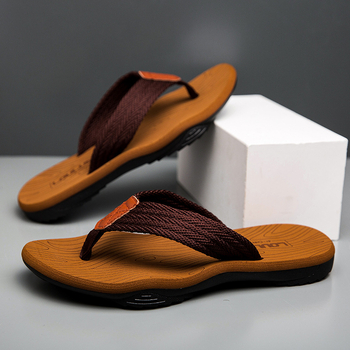 Muške platnene japanke s PU potplatom, otvoreni prst, Slip-On, ljetni model 2025