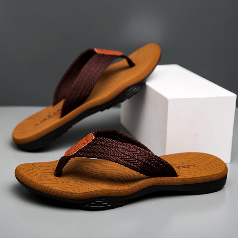 Muške platnene japanke s PU potplatom, otvoreni prst, Slip-On, ljetni model 2025