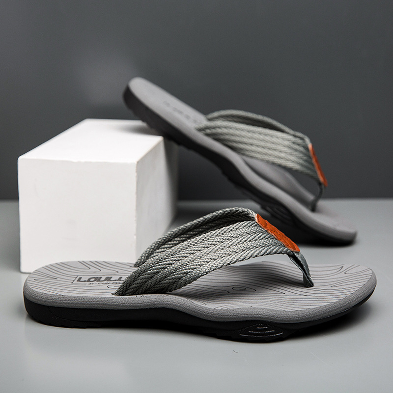 Muške platnene japanke s PU potplatom, otvoreni prst, Slip-On, ljetni model 2025