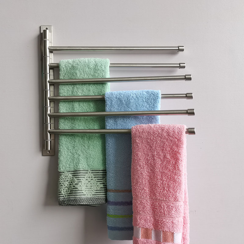 Bară pentru prosoape din oțel inoxidabil, finisaj șlefuit, pliabilă și rotativă, sarcină 10