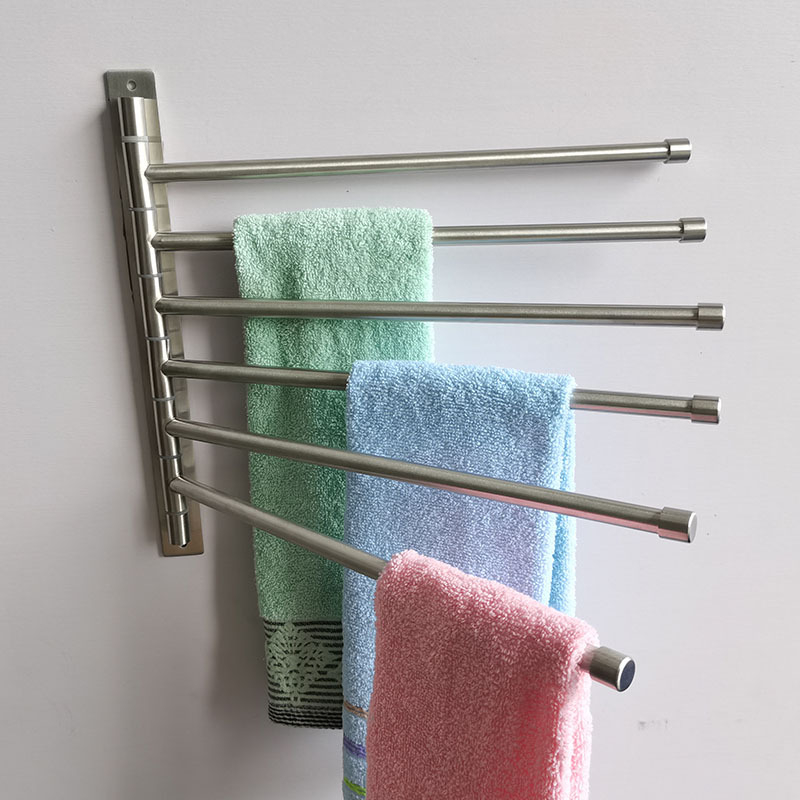 Bară pentru prosoape din oțel inoxidabil, finisaj șlefuit, pliabilă și rotativă, sarcină 10