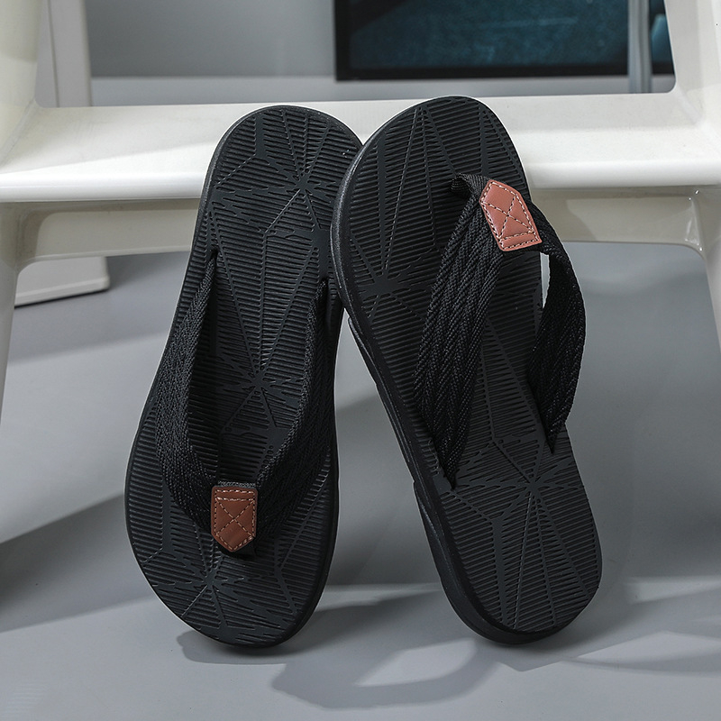 Flip-flops bărbați cu partea superioară din pânză, talpă EVA, tehnologie viscoză — vară 2024