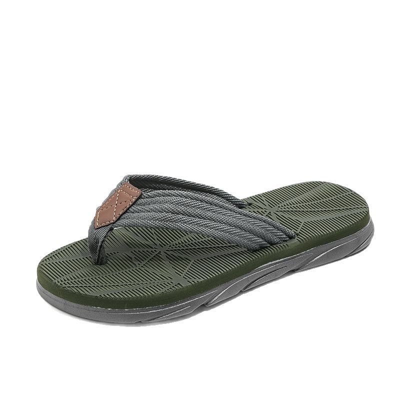 Flip-flops bărbați cu partea superioară din pânză, talpă EVA, tehnologie viscoză — vară 2024