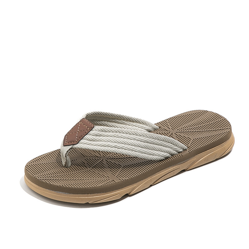 Flip-flops bărbați cu partea superioară din pânză, talpă EVA, tehnologie viscoză — vară 2024