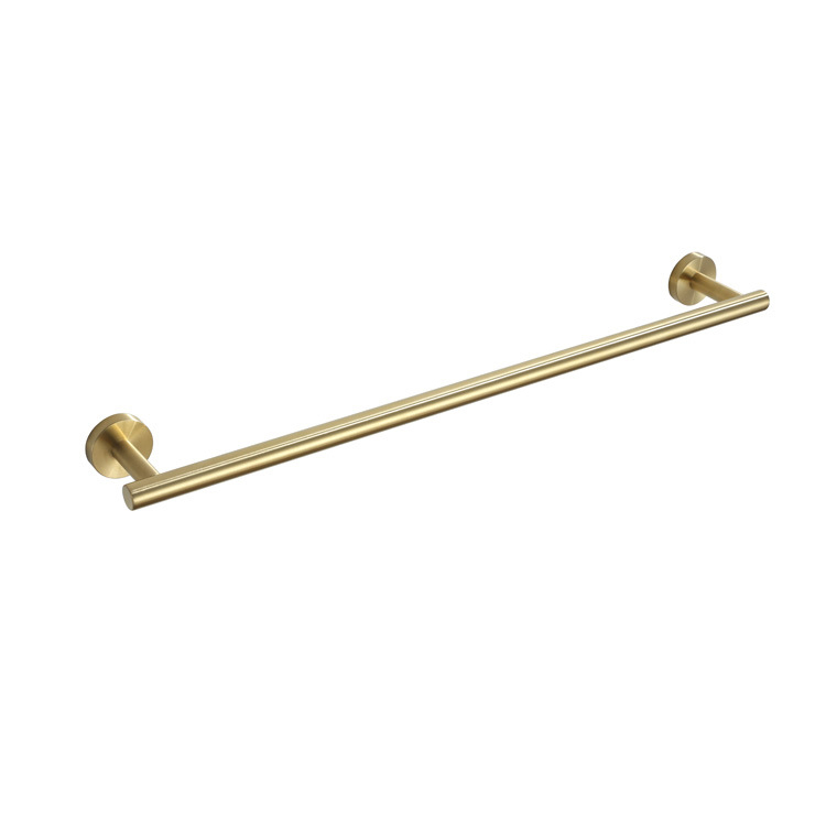 Bară de prosoape montată pe perete, din oțel inoxidabil 304, finisaj placat cu aur, braț unic, sarcină 20 kg