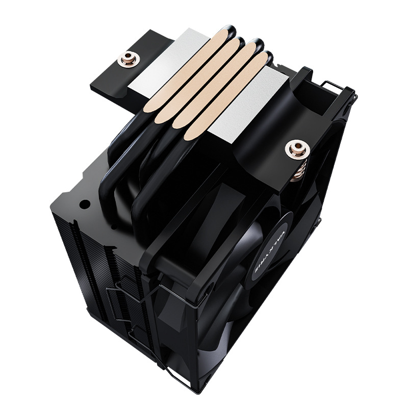 Cooler pentru CPU Aq125, cu construcție din cupru-aluminiu, 4 țevi de căldură, compatibil cu Intel LGA115x/1200/1700 și AMD AM4/AM5