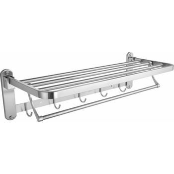 Raft de prosoape din oțel inoxidabil, două etaje, pliabil, montaj pe perete cu șuruburi, sarcină de 20 kg