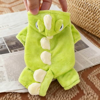 Odjeća za četveronožne ljubimce — sladak motiv dinosaura, flanel materijal, za sve sezone