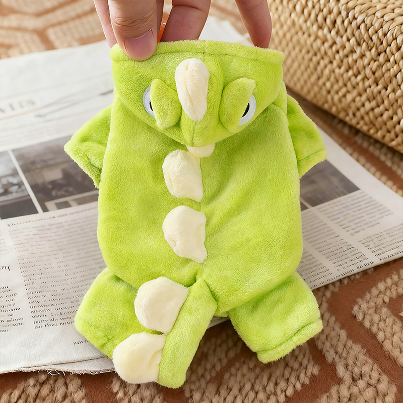 Odjeća za četveronožne ljubimce — sladak motiv dinosaura, flanel materijal, za sve sezone