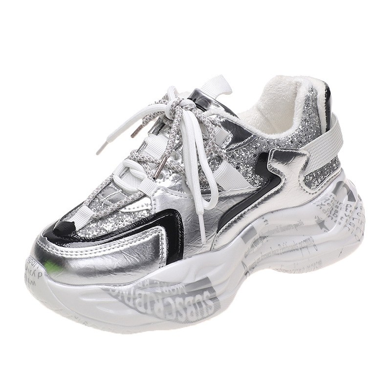 Pantofi dama cu talpă groasă, iarnă și toamnă, talpă EVA, vârf rotund