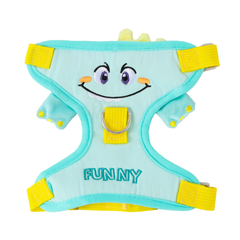 I-oblikovani postroj za psa s otiskom mašne od velura, poliester, podesiva.