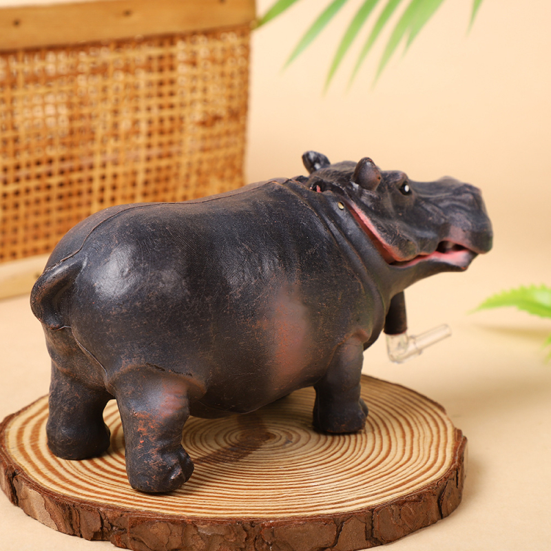 Ukras za akvarij s hipopotamom, PVC materijal, Pudeng marka, krajobrazni postavljanje, poboljšava ekološko okruženje