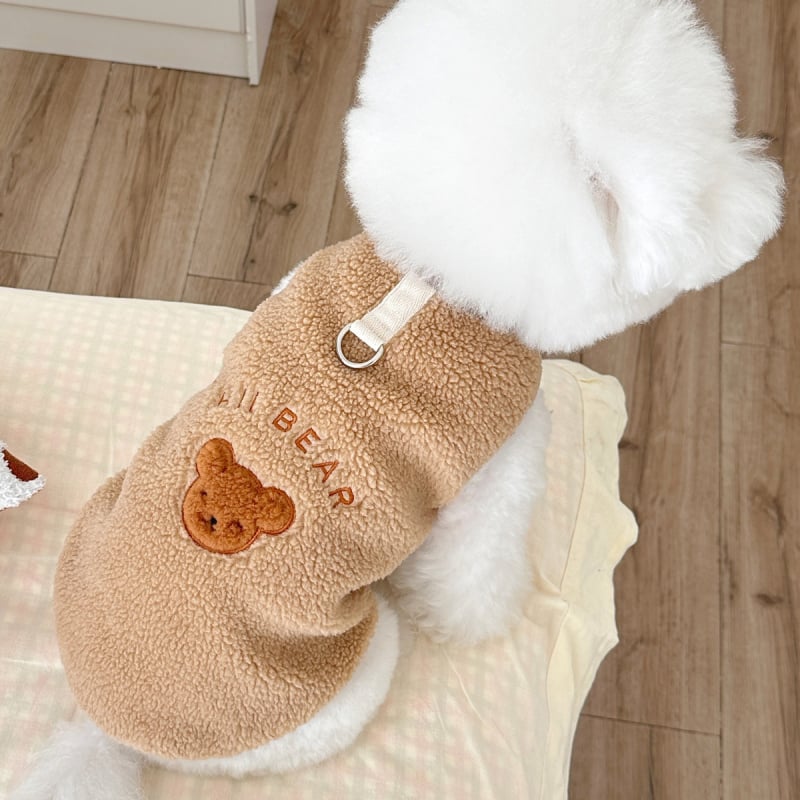 Zimska vesta za kućne ljubimce s flisom, za pse i mačke, s mogućnošću pričvršćivanja na povodac; pogodna za male pasmine poput Toy Poodle i Bichon Frise.