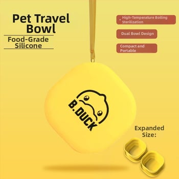 Αναδιπλούμενο μπολ από σιλικόνη για γάτες — φορητό, πτυσσόμενο, για φαγητό και πόσιμο