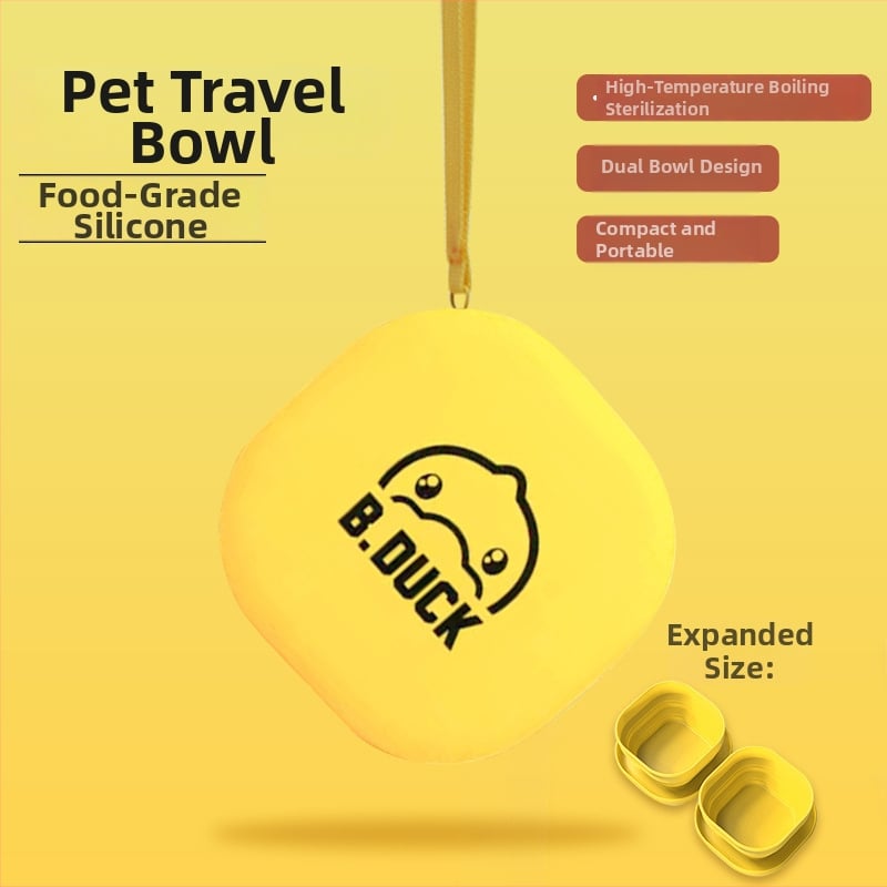 Αναδιπλούμενο μπολ από σιλικόνη για γάτες — φορητό, πτυσσόμενο, για φαγητό και πόσιμο