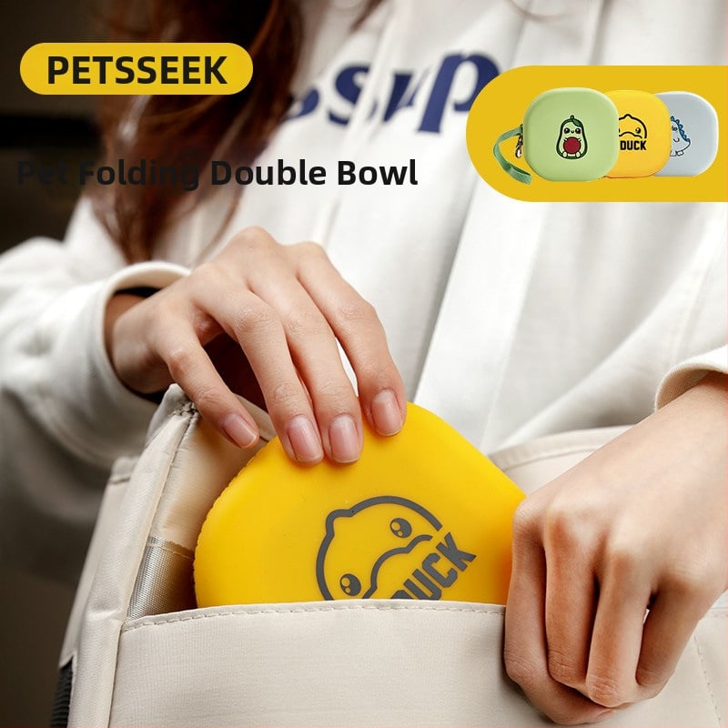 Αναδιπλούμενο μπολ από σιλικόνη για γάτες — φορητό, πτυσσόμενο, για φαγητό και πόσιμο