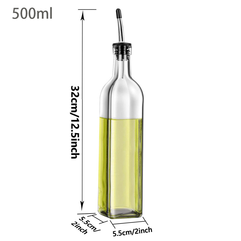 Staklena boca za ulje s raspršivačem, četvrtastog oblika, modernog dizajna, premium kvalitete