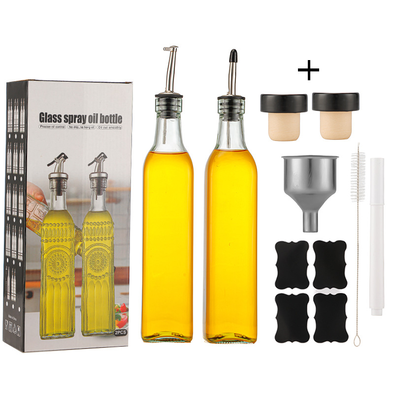 Staklena boca za ulje s raspršivačem, četvrtastog oblika, modernog dizajna, premium kvalitete