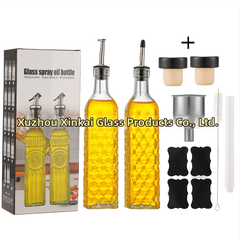 Staklena boca za ulje s raspršivačem, četvrtastog oblika, modernog dizajna, premium kvalitete