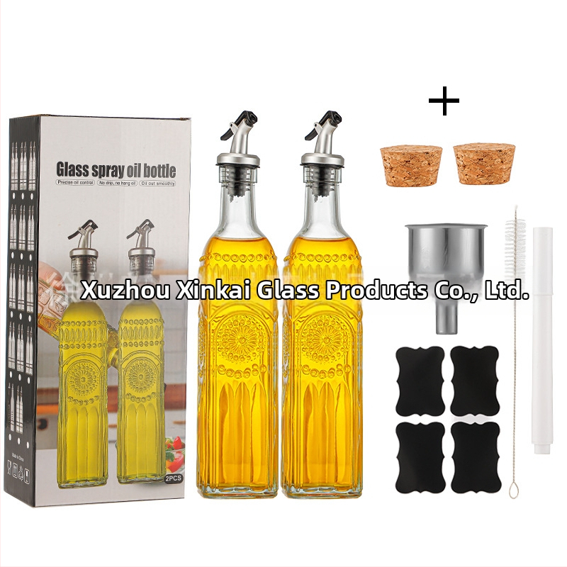 Staklena boca za ulje s raspršivačem, četvrtastog oblika, modernog dizajna, premium kvalitete
