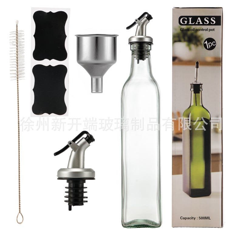 Staklena boca za ulje s raspršivačem, četvrtastog oblika, modernog dizajna, premium kvalitete