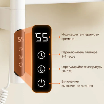 Električni grijani držač za ručnike od nehrđajućeg čelika, 180° okretni, 5 etaža, 220V, nosivost 20 kg