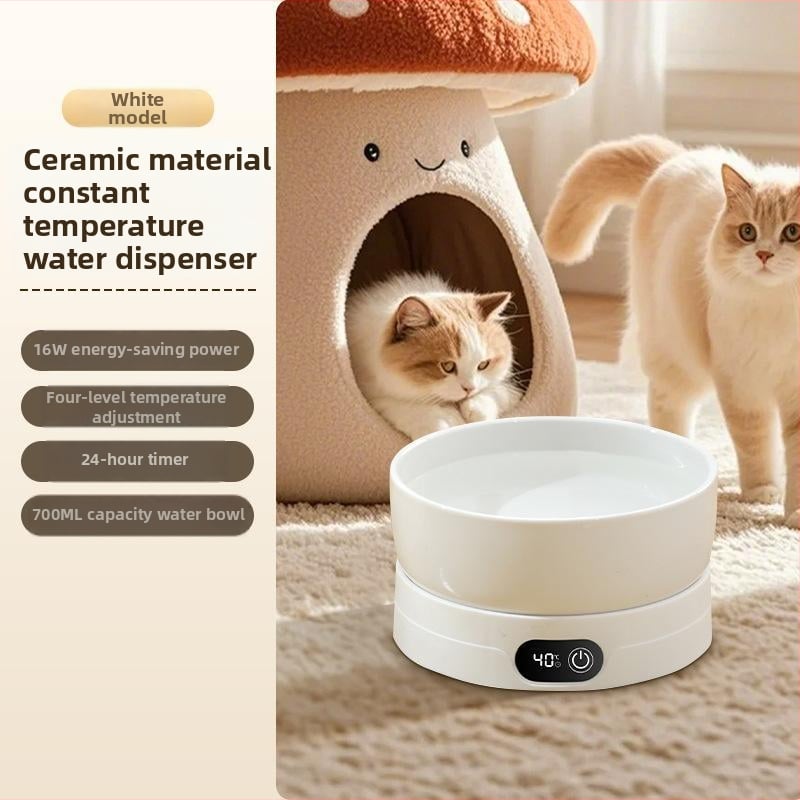 Έξυπνο κεραμικό θερμαινόμενο ποτιστικό για γάτες με σταθερή θερμοκρασία και αντιδιαρροικό σχέδιο
