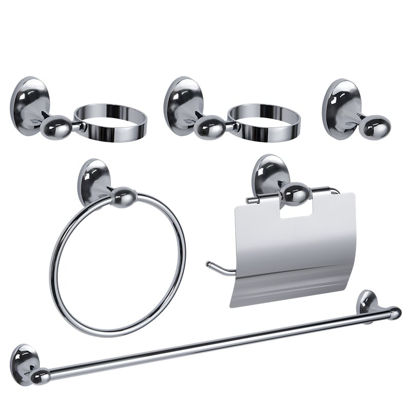 Šestodijelni set kupaonskog pribora, cinkova legura, elektroplatiranje, stil Light Luxury, brend Walt