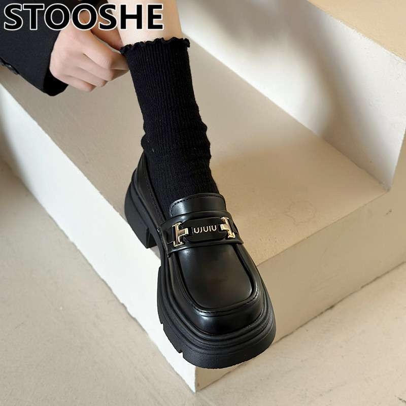Ženske Mary Jane cipele s debelim potplatom, okruglim vrhom, gornji dio od mikrovlaknastog kože, slip-on, korejski stil