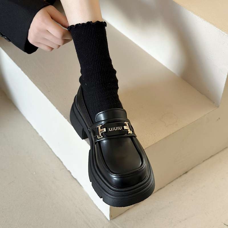 Ženske Mary Jane cipele s debelim potplatom, okruglim vrhom, gornji dio od mikrovlaknastog kože, slip-on, korejski stil