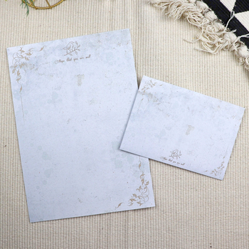 Европейски стил ретро комплект за писане с листове без линии и пликове, модел 010, стил: плик, подходящ като подарък за домакинство на съученик през Коледа