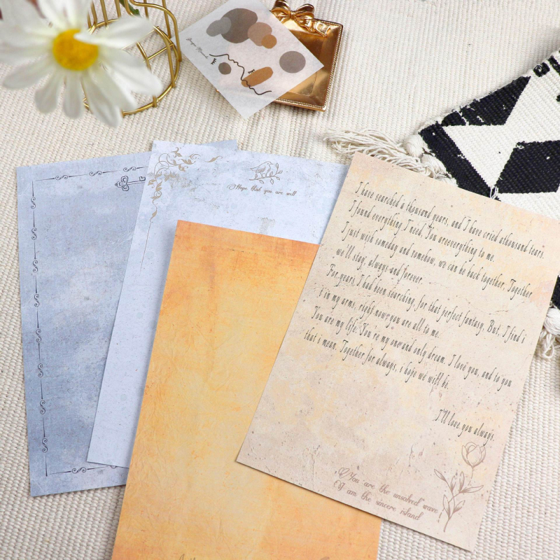 Европейски стил ретро комплект за писане с листове без линии и пликове, модел 010, стил: плик, подходящ като подарък за домакинство на съученик през Коледа