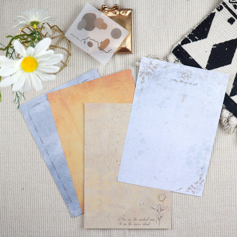 Европейски стил ретро комплект за писане с листове без линии и пликове, модел 010, стил: плик, подходящ като подарък за домакинство на съученик през Коледа