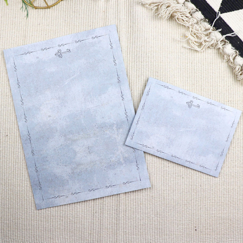 Европейски стил ретро комплект за писане с листове без линии и пликове, модел 010, стил: плик, подходящ като подарък за домакинство на съученик през Коледа