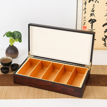 Kutija za čaj od prirodnog drveta, Ebony box tea serija, graviranje, pozlaćivanje, sitotisak, EVA ulošak