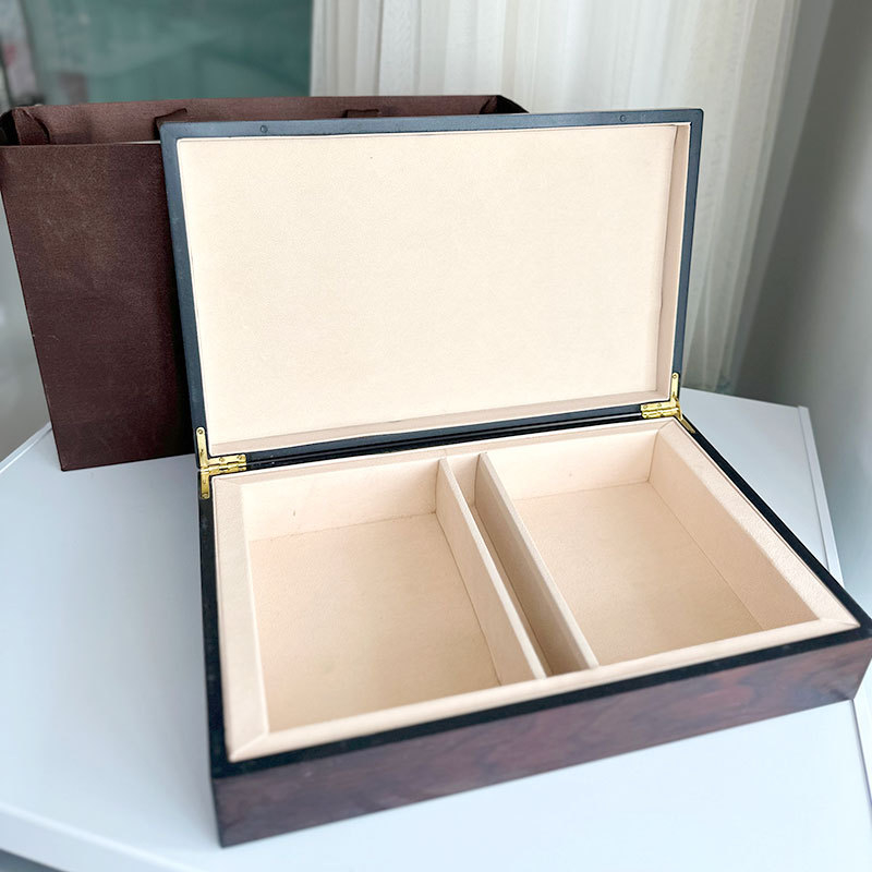 Kutija za čaj od prirodnog drveta, Ebony box tea serija, graviranje, pozlaćivanje, sitotisak, EVA ulošak