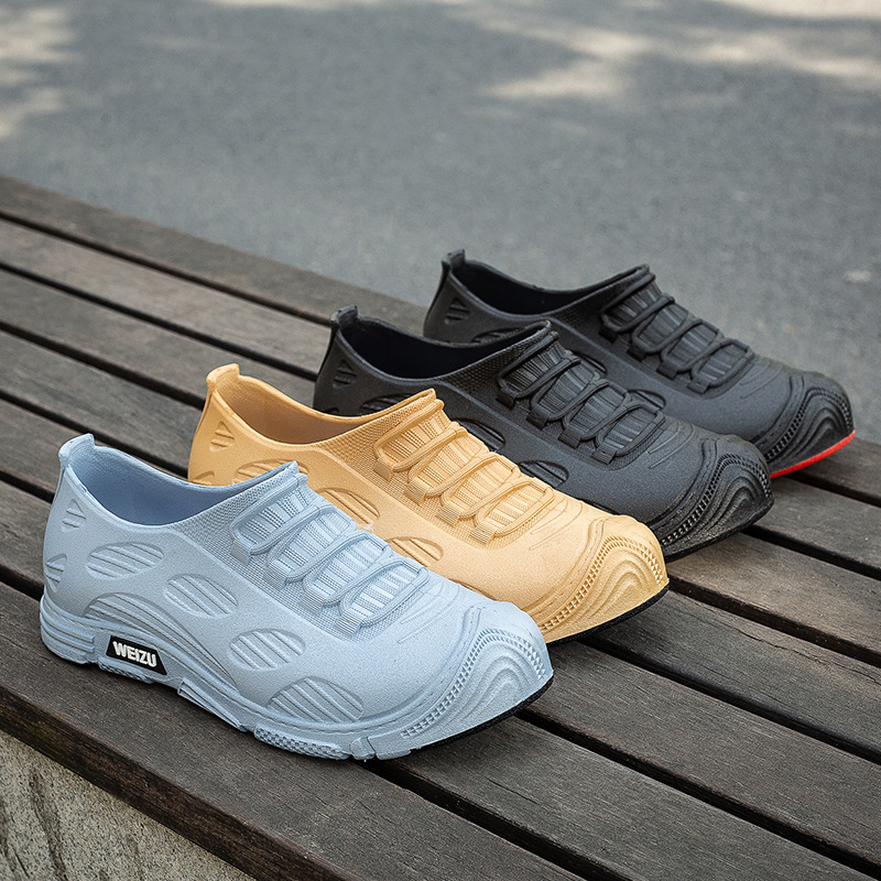 Ghete de ploaie unisex impermeabile, vamp plastic și talpă plastic, căptușite PU și branț PU, pentru toate anotimpurile