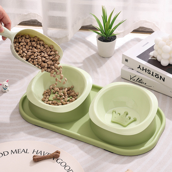 Διπλό μπολ για γάτες με κλίση 15°, κατά των μυρμηγκιών, αντιολισθητικό, αντιδιαρροϊκό, Υλικό PP