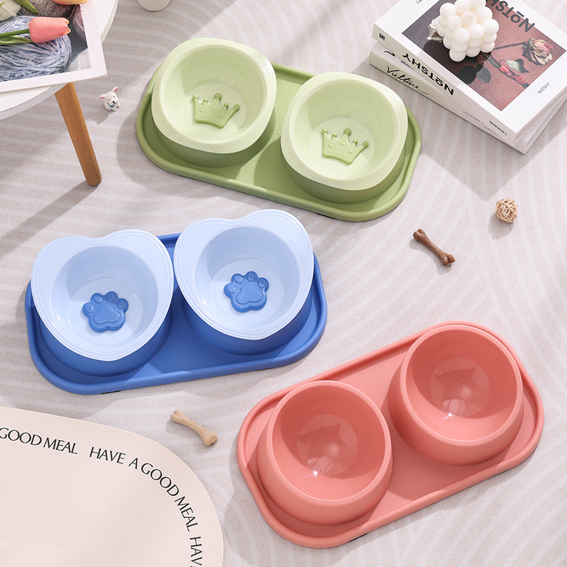 Διπλό μπολ για γάτες με κλίση 15°, κατά των μυρμηγκιών, αντιολισθητικό, αντιδιαρροϊκό, Υλικό PP