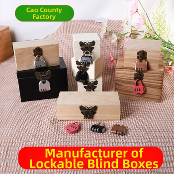 Drvena kutija s bravom i graviranjem, Model 001, Prirodno drvo, Unutarnja tkanina, Print loga dostupan