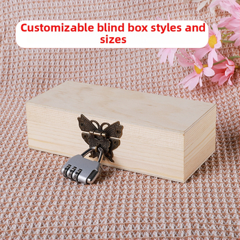 Drvena kutija s bravom i graviranjem, Model 001, Prirodno drvo, Unutarnja tkanina, Print loga dostupan