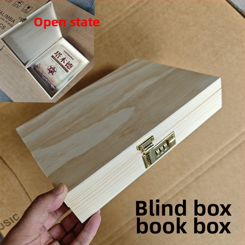 Drvena kutija s bravom i graviranjem, Model 001, Prirodno drvo, Unutarnja tkanina, Print loga dostupan