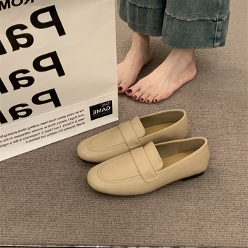 Ploške cipele Slip-On, gornji dio od umjetnog pliša, gumena podstava, niski potpetica, korejski stil (Kritične specifikacije: Slip-On; umjetni pliš; gumena podstava; niski potpetica; korejski stil)