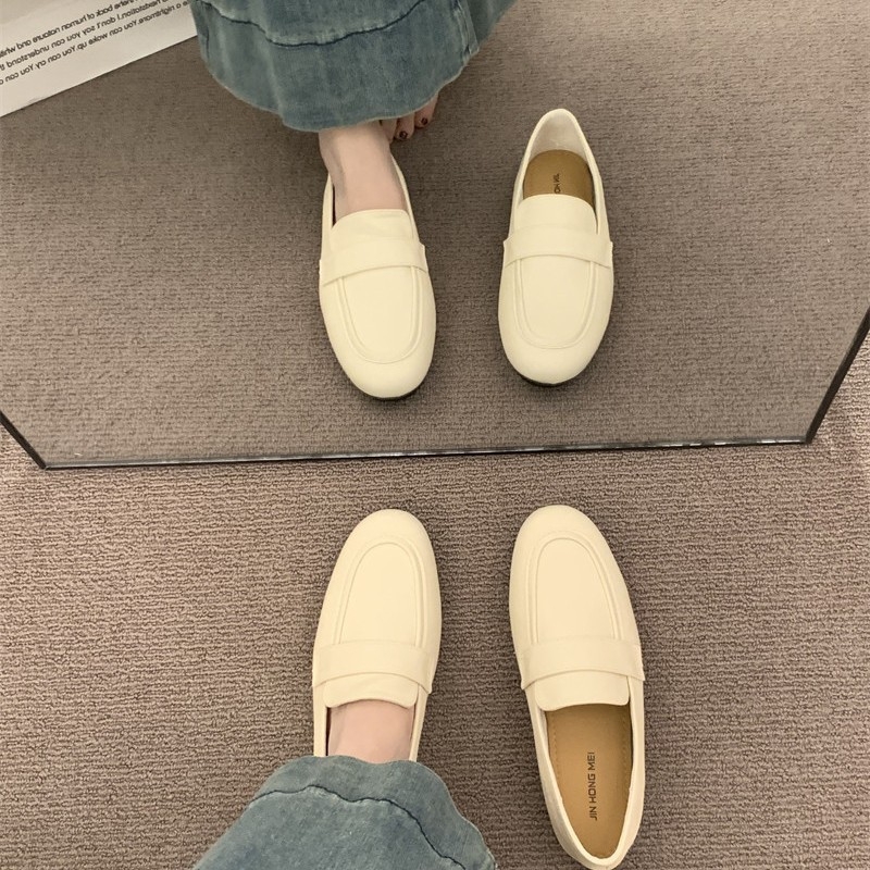 Ploške cipele Slip-On, gornji dio od umjetnog pliša, gumena podstava, niski potpetica, korejski stil (Kritične specifikacije: Slip-On; umjetni pliš; gumena podstava; niski potpetica; korejski stil)