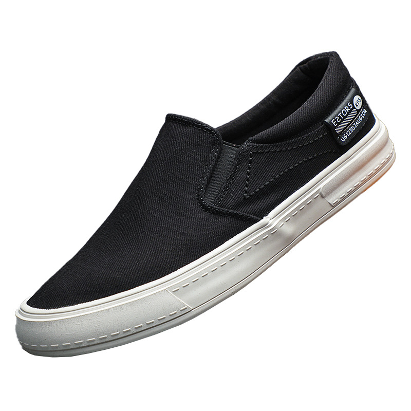 Muške platnene loafer slip-on, korejskog stila, prozračni platneni gornji dio, gumena potplat, niski kroj