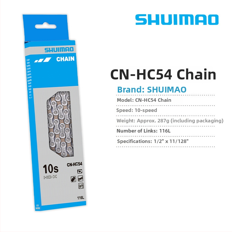 Reťaz na bicykel pre 8–12 rýchlostí; vysokouhlíková oceľ; krok 12,7; dĺžka 116L/126L