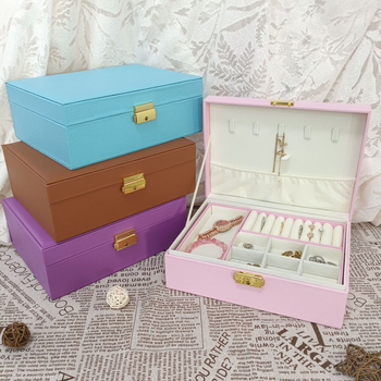Nordijski stil kutija za nakit, zaključavanje, velik kapacitet, kvadratni oblik, kompozitni materijal